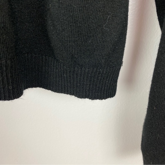 Adriana Papell Black Houndstooth Collar Viscose Blend Sweater Large - Picture 5 of 8